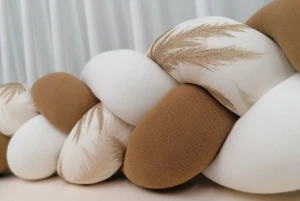 Ochraniacz do łóżeczka warkocz BOHO i Karmel