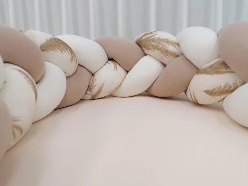 Ochraniacz do łóżeczka warkocz wzór BOHO + Piaskowy beż