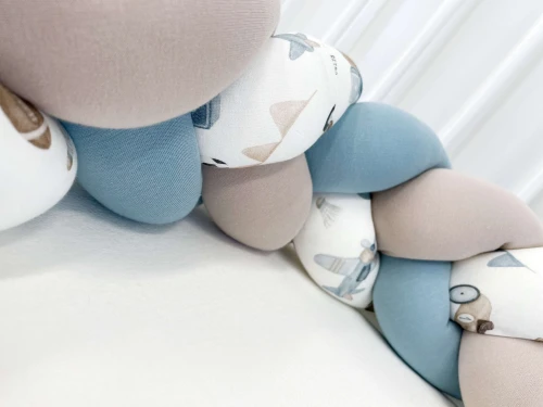 Ochraniacz do łóżeczka warkocz RETRO BOY piaskowy beż