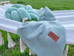 Koc muślinowy otulacz BRUDNA MIĘTA