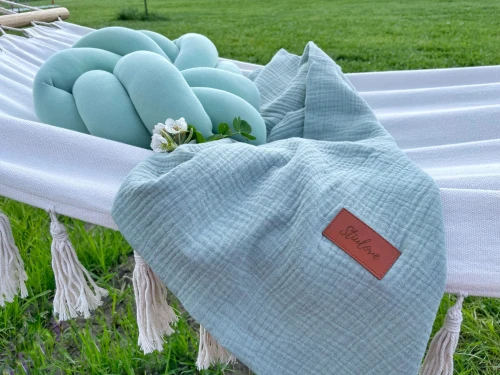 Koc muślinowy otulacz BRUDNA MIĘTA