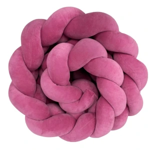 4-pasmowy Welurowy ochraniacz warkocz – brudny róż