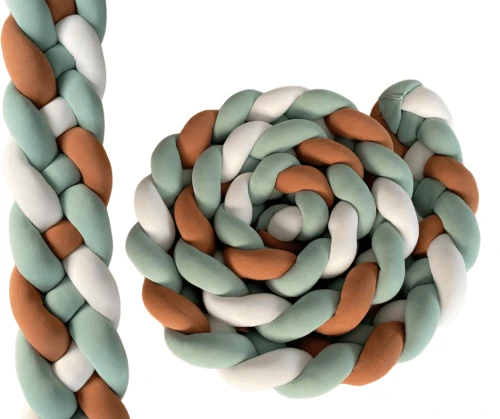 Wysoki 4-pasmowy ochraniacz ECRU, KARMEL, BRUDNA MIĘTA