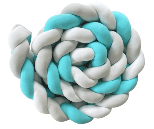 Ochraniacz warkocz - turkus/biel/jasny szary