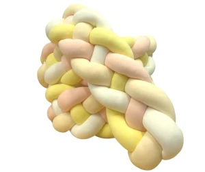 Wysoki ochraniacz warkocz - 4-pasmowy (Biel, Beż, Morela, Żółty)