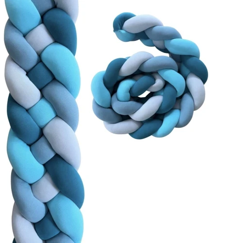 Wysoki ochraniacz warkocz 4-pasmowy turkus/morski/jasny szary/brudny błękit