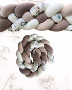 Ochraniacz 4-pasmowy - Retro Boy / pudrowy brąz