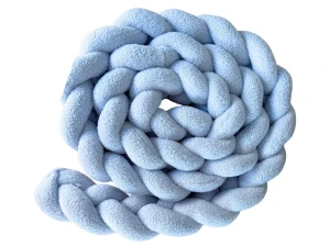 Boucle warkocz do łóżeczka baranek błękit blue
