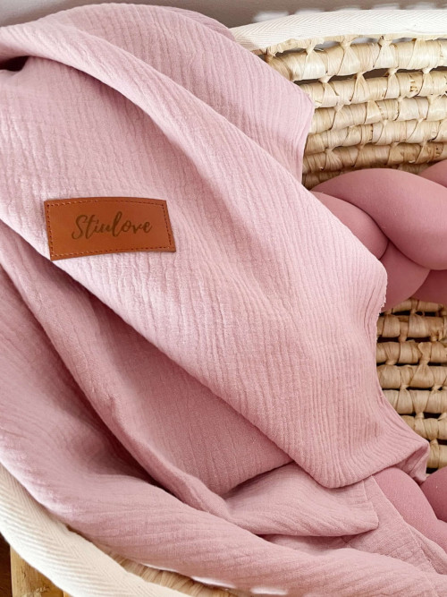 Kocyk muślinowy / otulacz - Brudny Róż