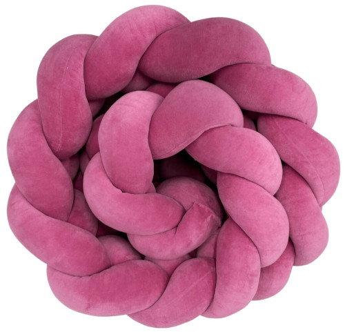 4-pasmowy Welurowy ochraniacz warkocz – brudny róż