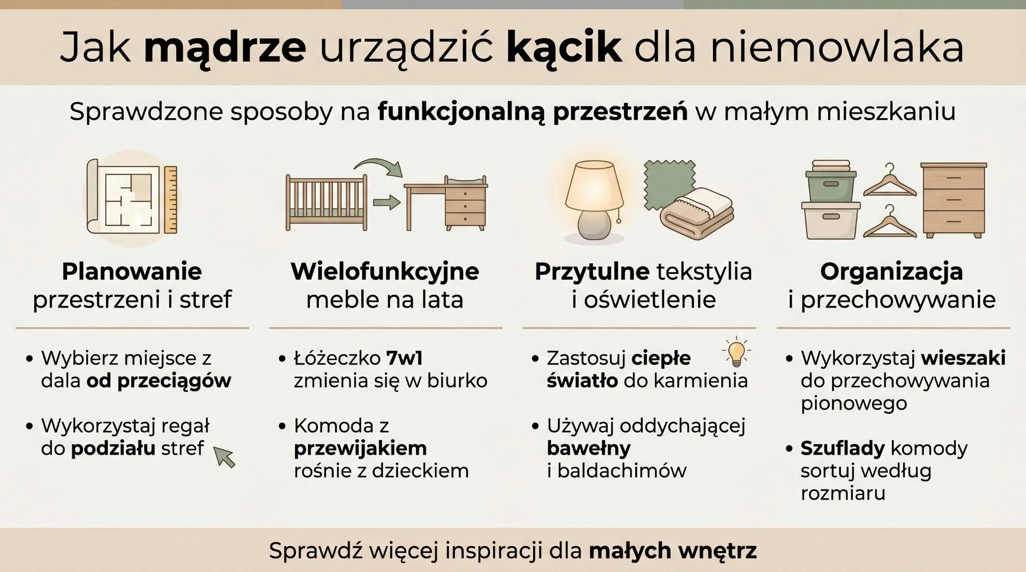 Jak mądrze urządzić kącik dla niemowlaka?