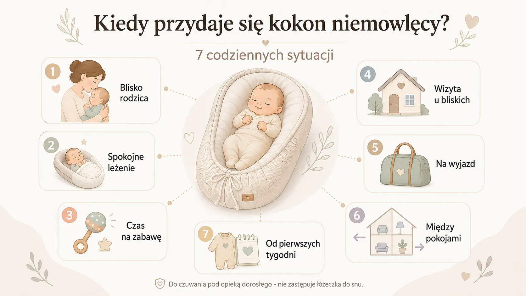 Kiedy przydaje się kokon niemowlęcy? 7 codziennych sytuacji