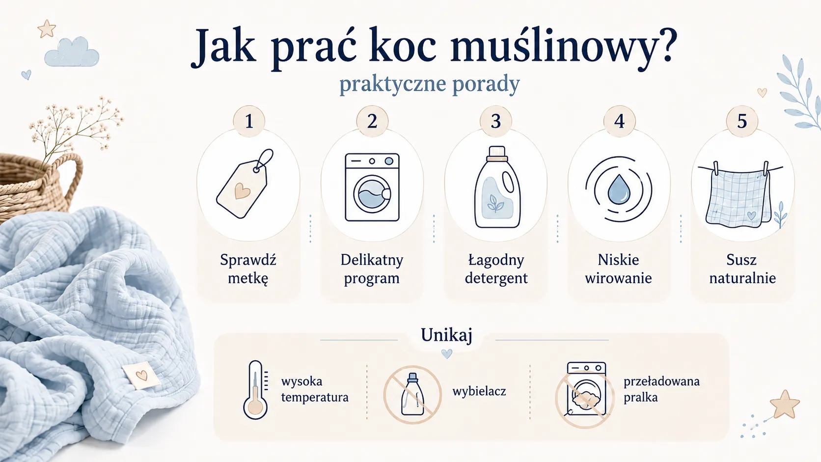 Jak prać koc muślinowy? Praktyczne porady